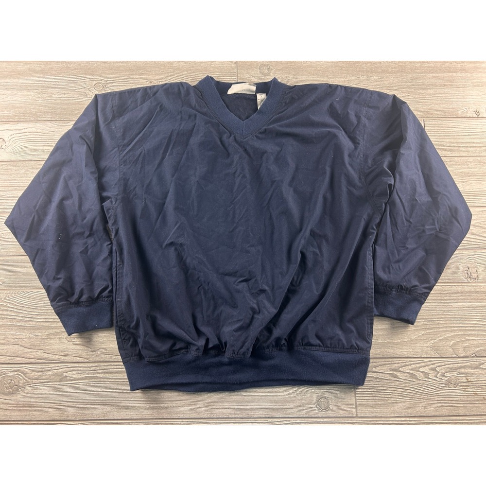 Tour Collection Performance Outfitters Mens Large Navy Blue V-Neck Windbreaker